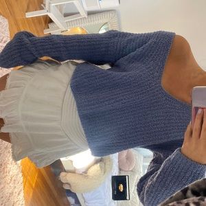 Kendall and Kylie fuzzy blue sweater